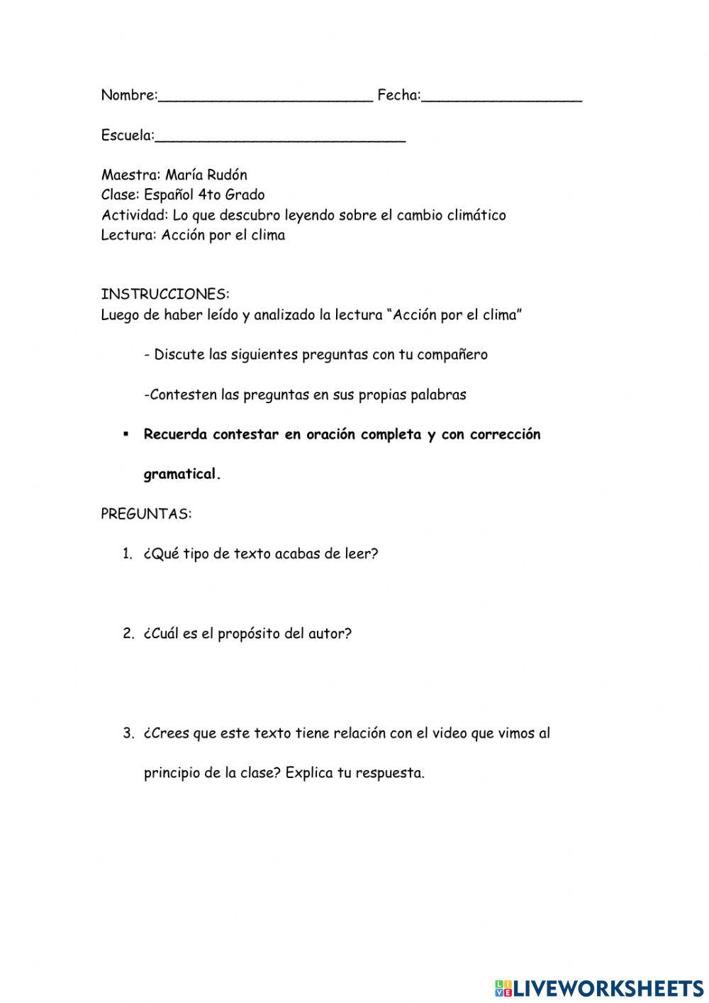 El Cambio Climático 