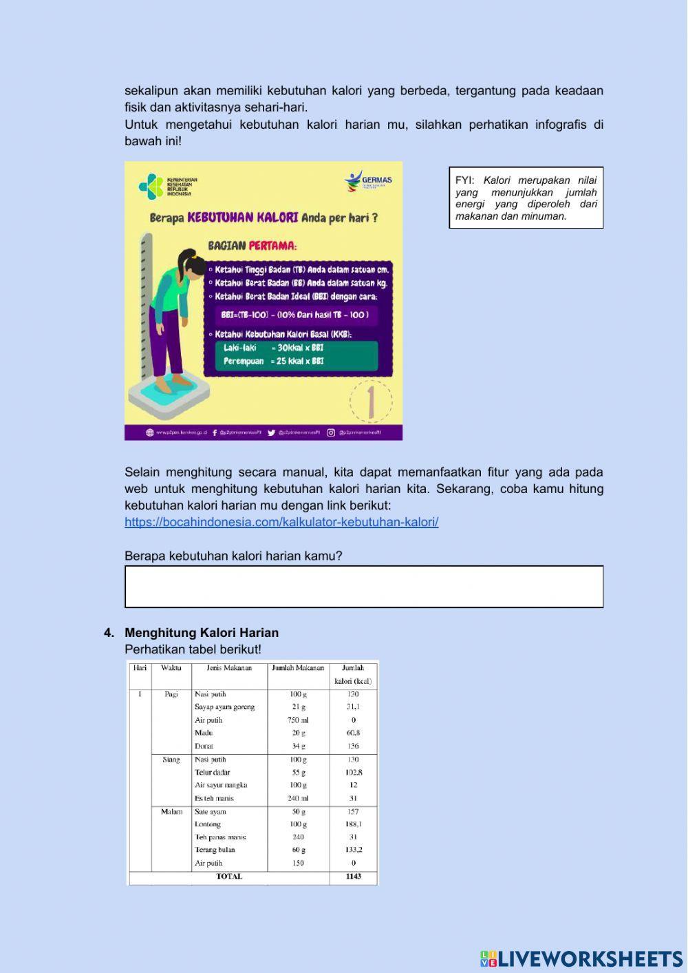 Nutrisi dan Kebutuhan Energi