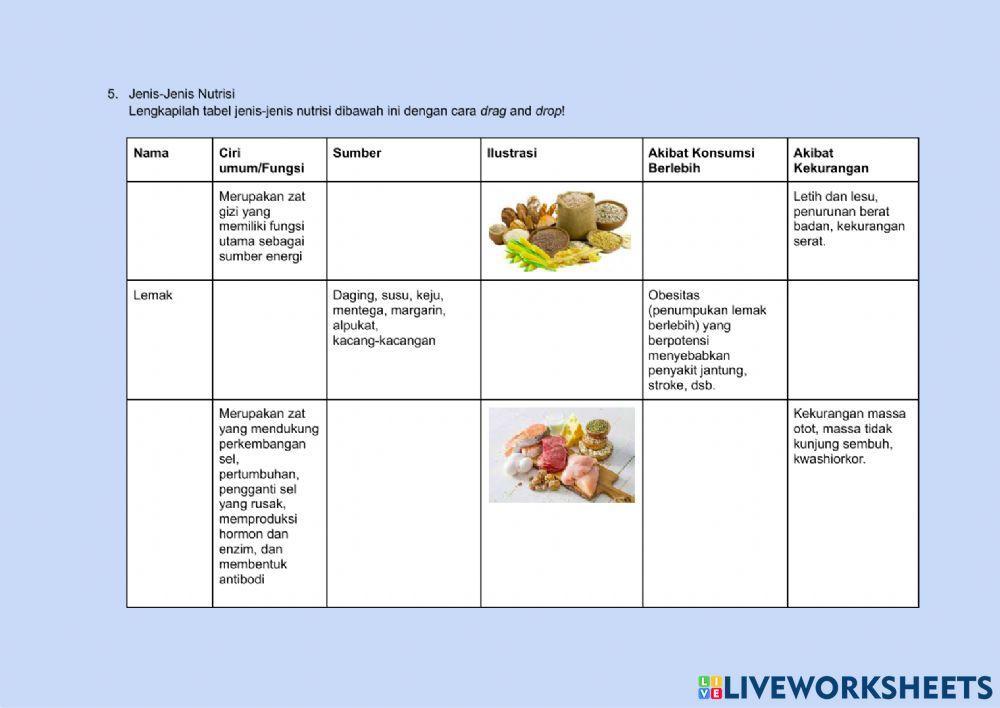 Nutrisi dan Kebutuhan Energi