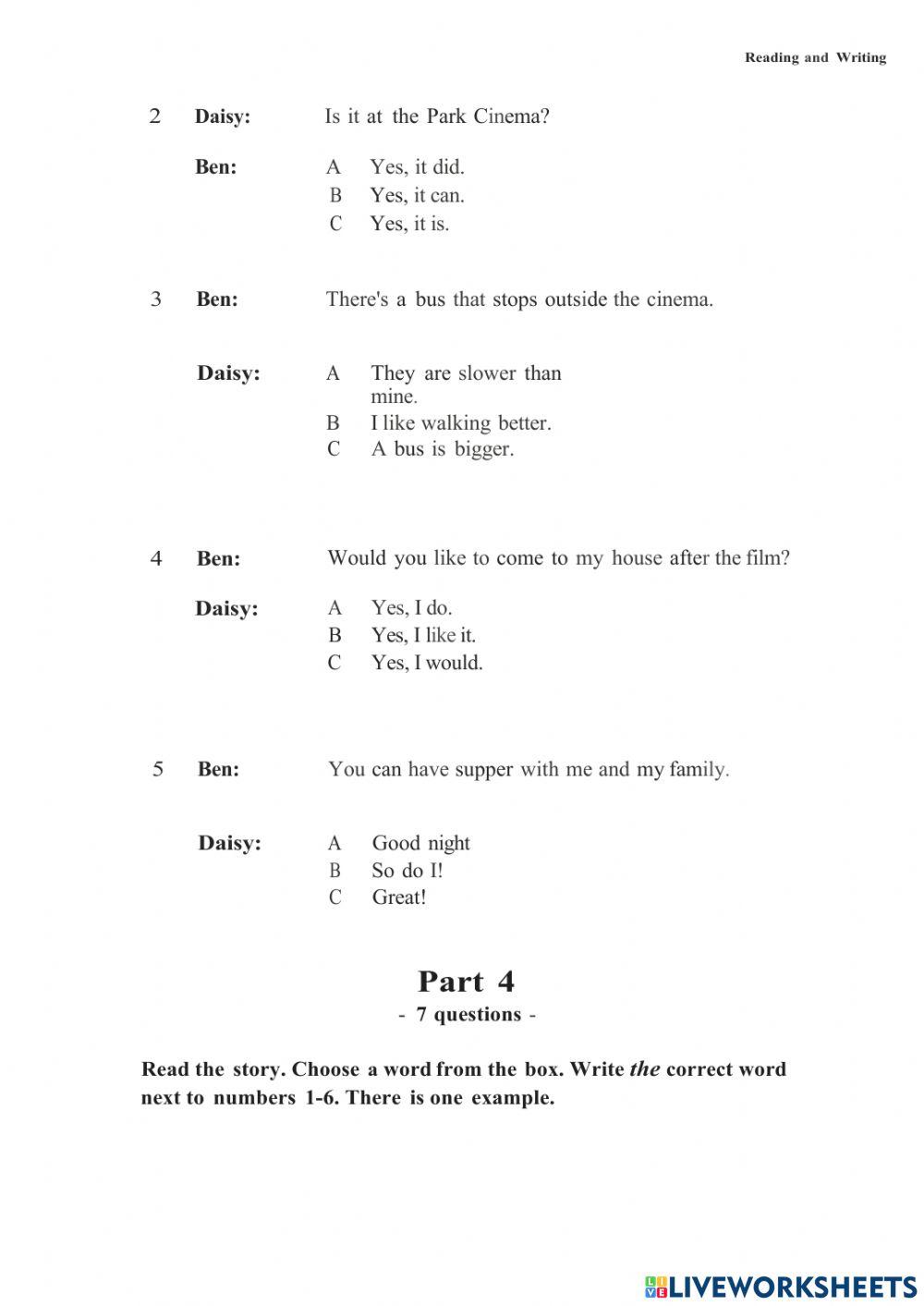 Placement test-mover-reading and listening