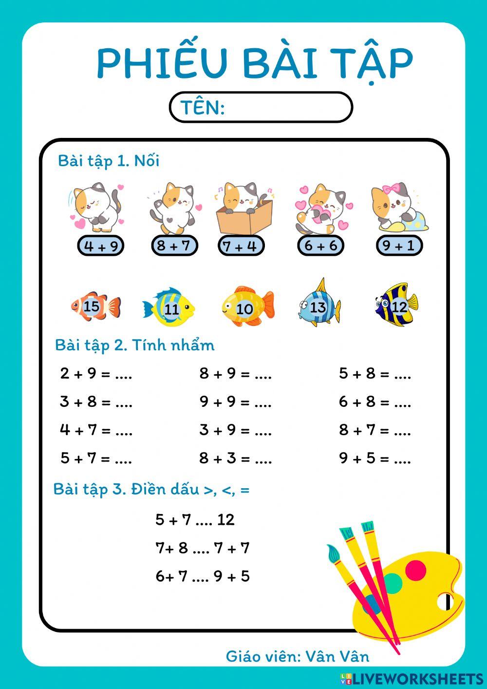 Phép cộng (qua 10)