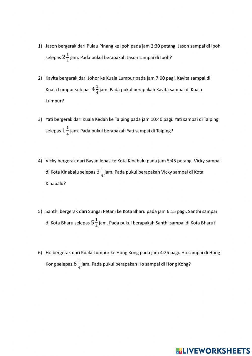 Latihan Pengukuhan Tempoh Masa