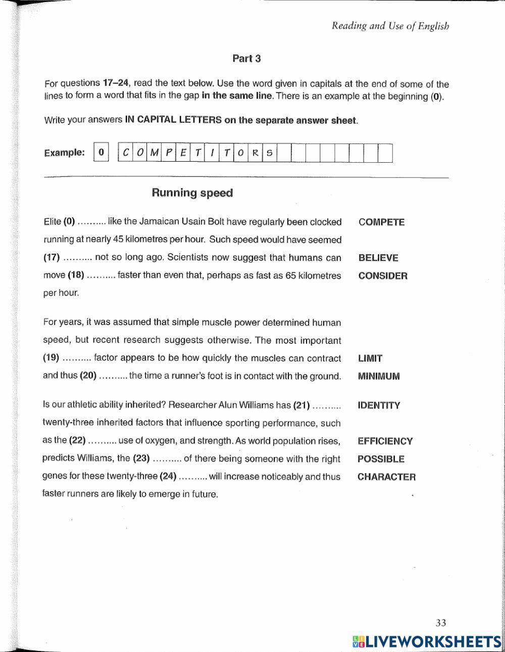 Test 2 - Use of English 1-4