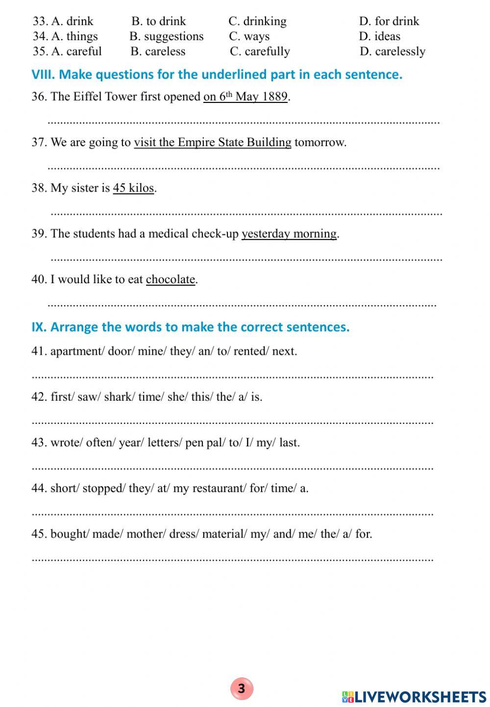 Đề thi vào 6, số 3