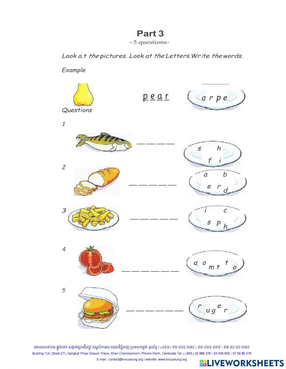 Entracne test-starter-writing and reading