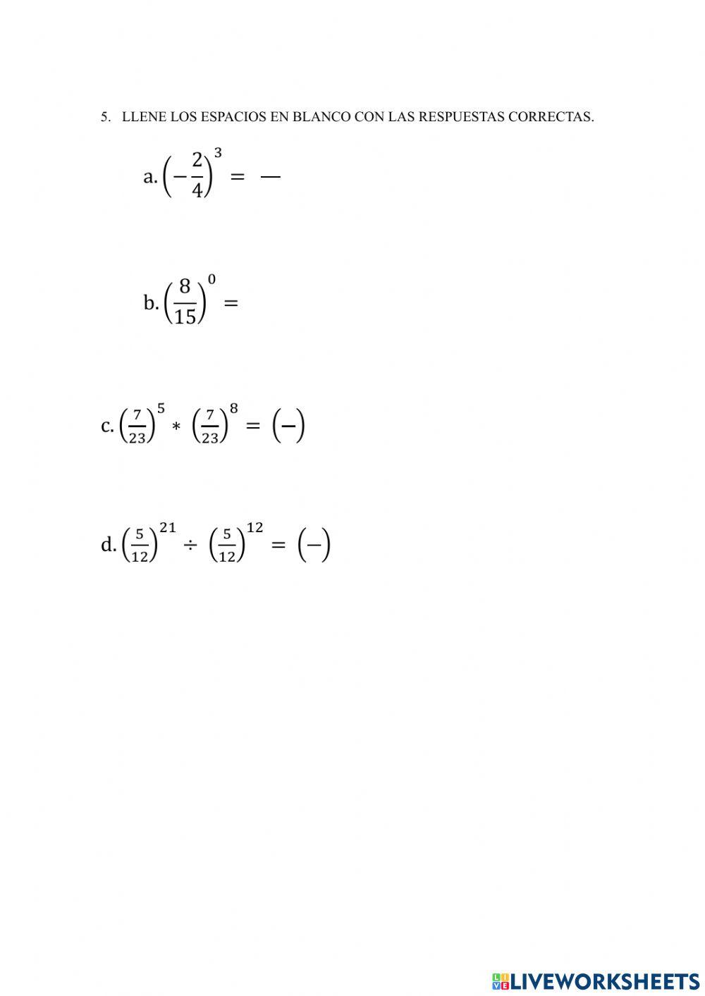 Operacion d enumeros racionales