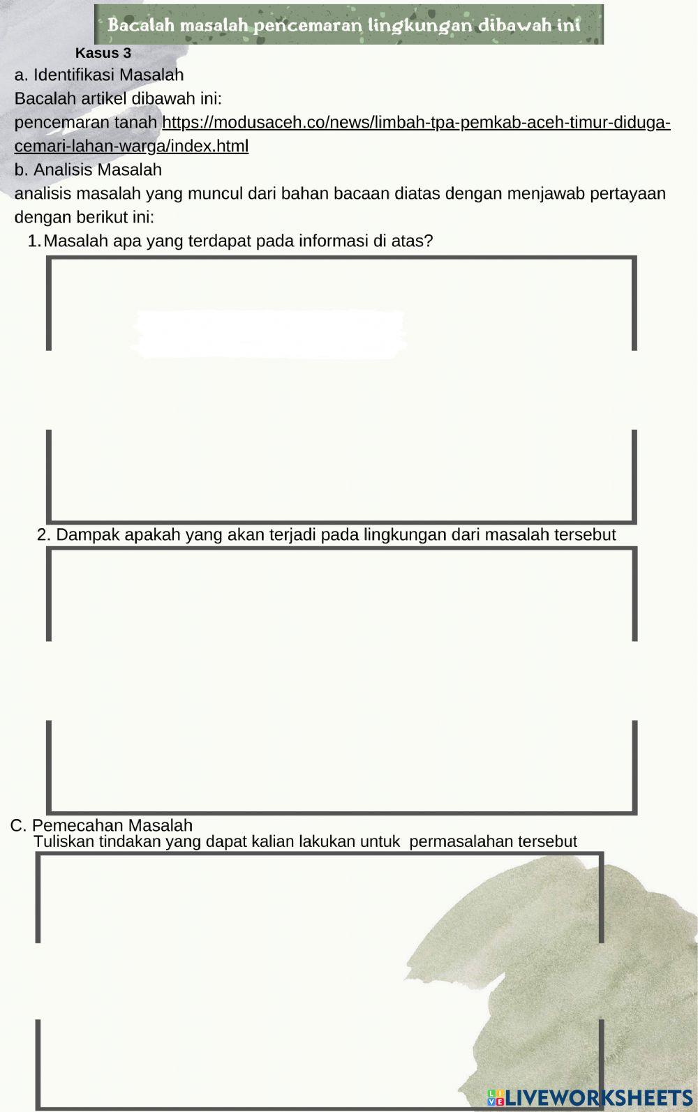 Perubahan Lingkungan Hidup