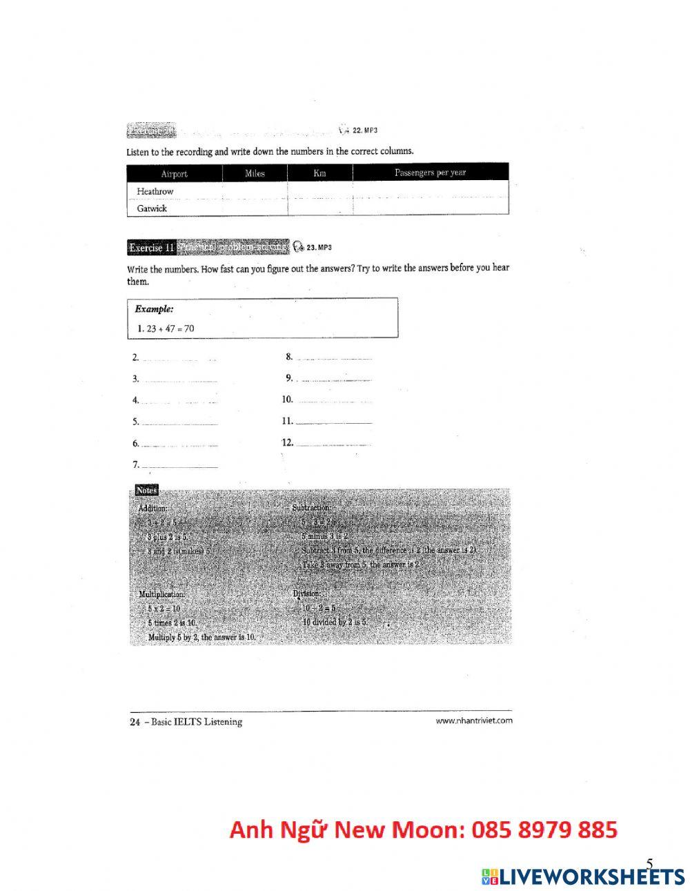 Basic ielts Listening -Unit 2-Part 1-Cardinals