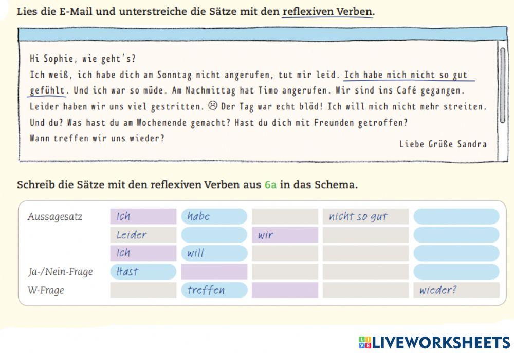 A 2.1. JuKu Lektion 20: Reflexive Verben- Wortfolge