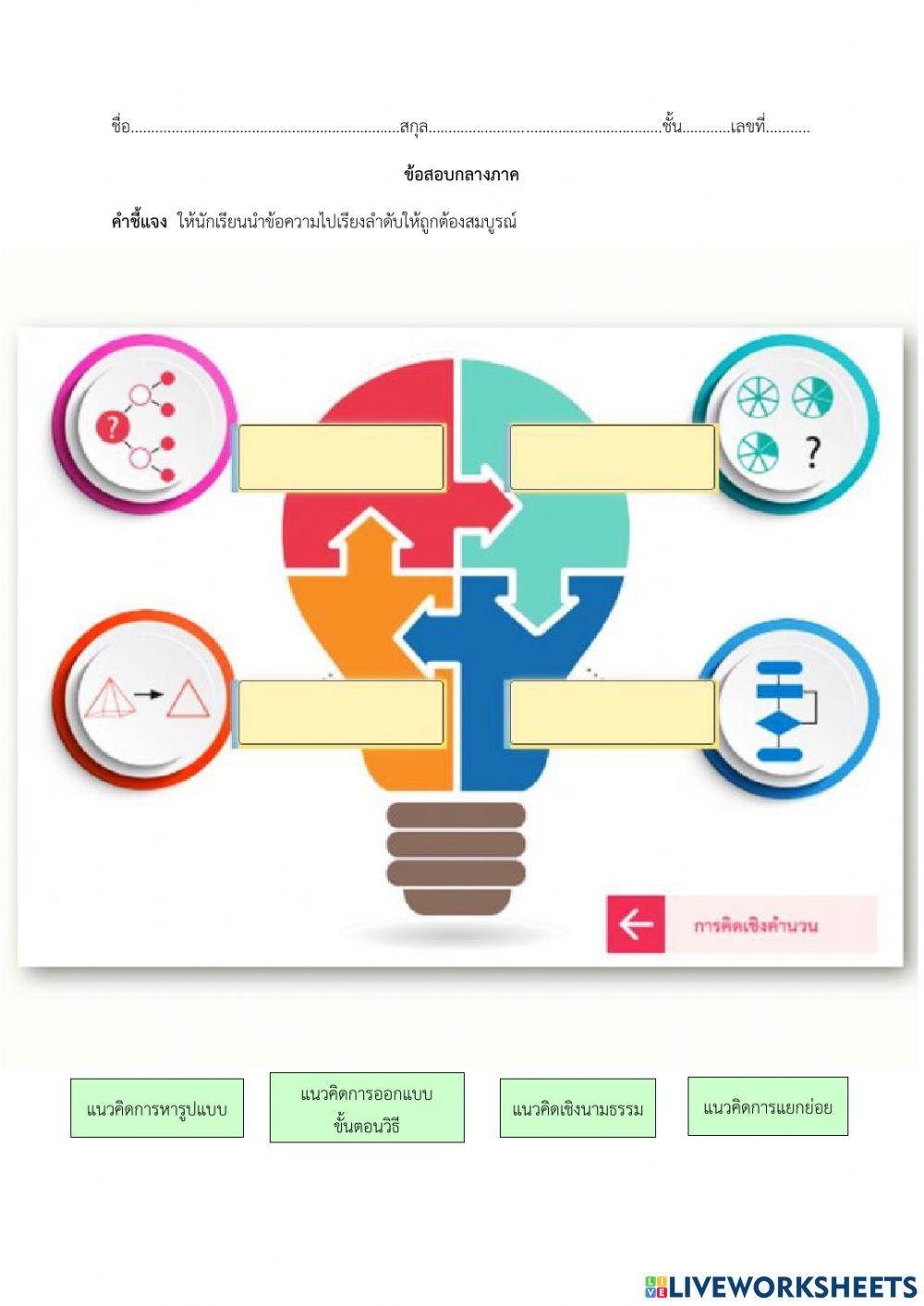 ข้อสอบกลางภาค วิทยาการคำนวณ ม.2