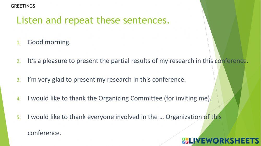 Research presentation