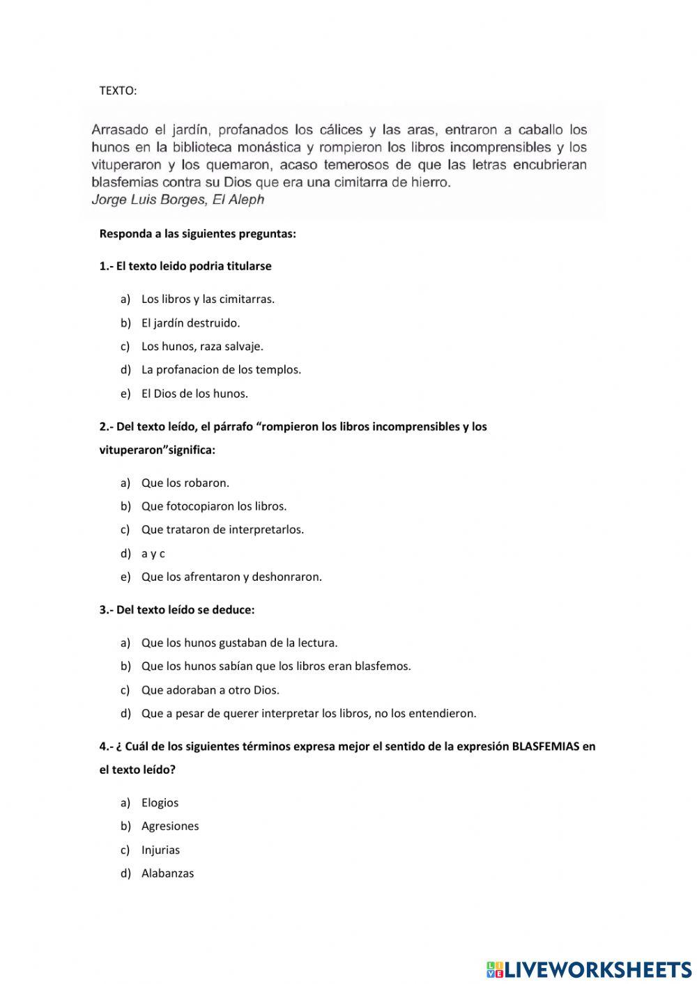 Comprensión Lectora