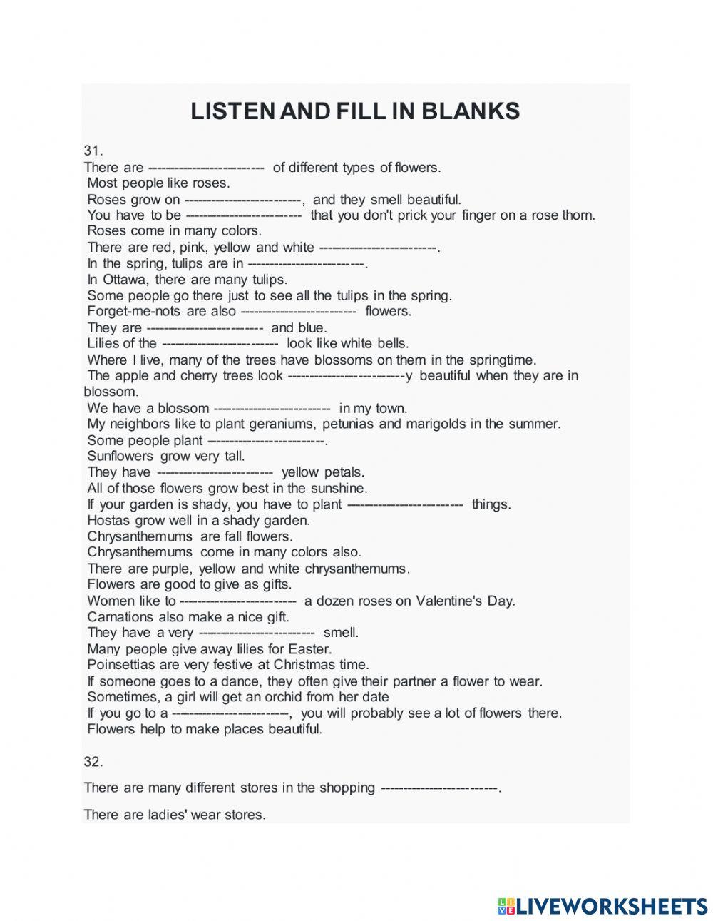 Short stories listening