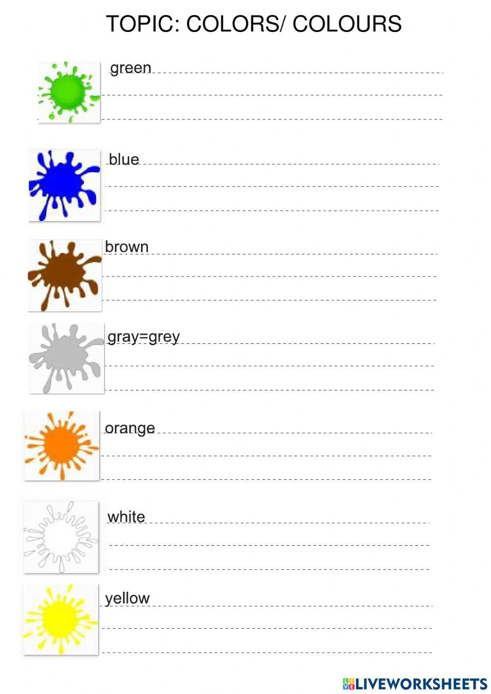 Colors - lesson worksheet | Live Worksheets