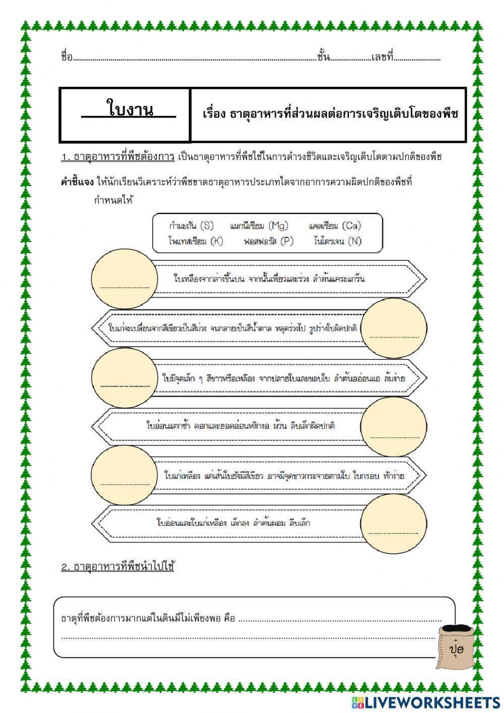 แร่ธาตุที่จำเป็นของพืช