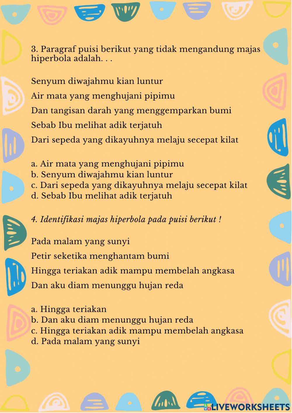 Bahasa Indonesia Mengidentifikasi Majas Hiperbola