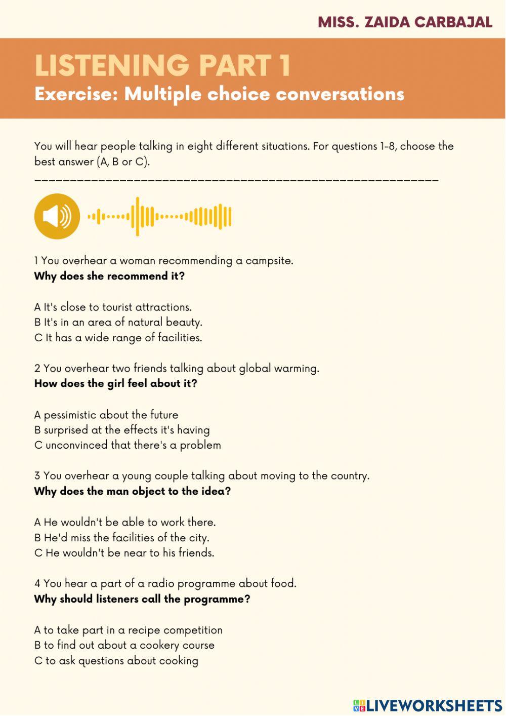 Listening FCE Section