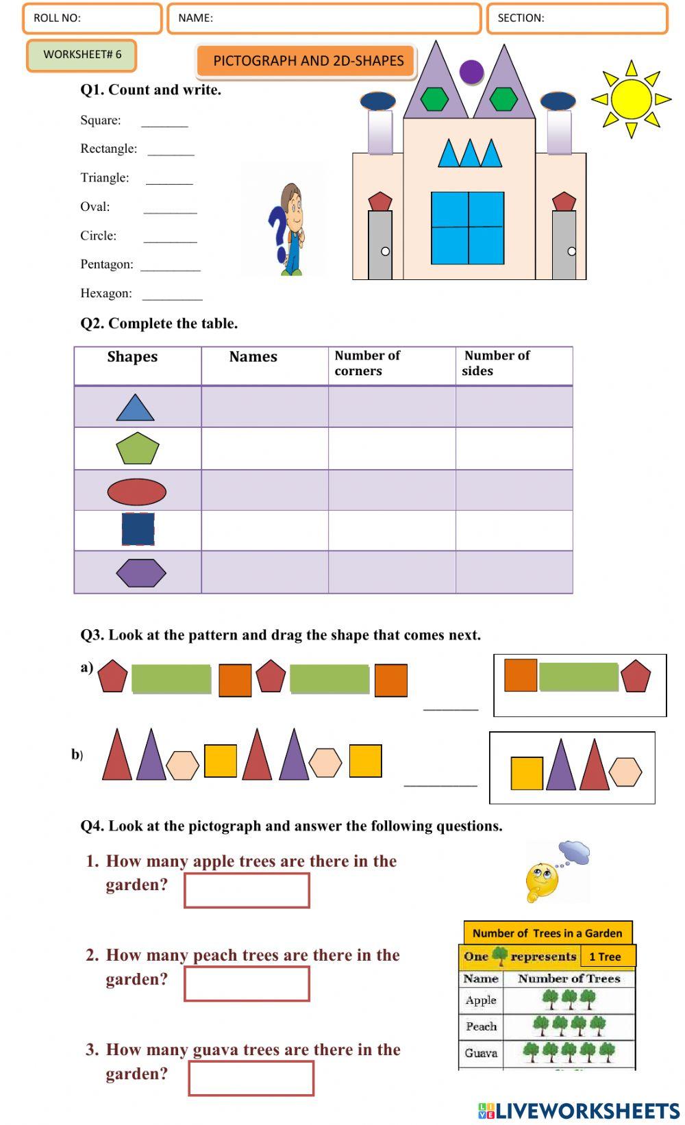 2d shapes and pictograph