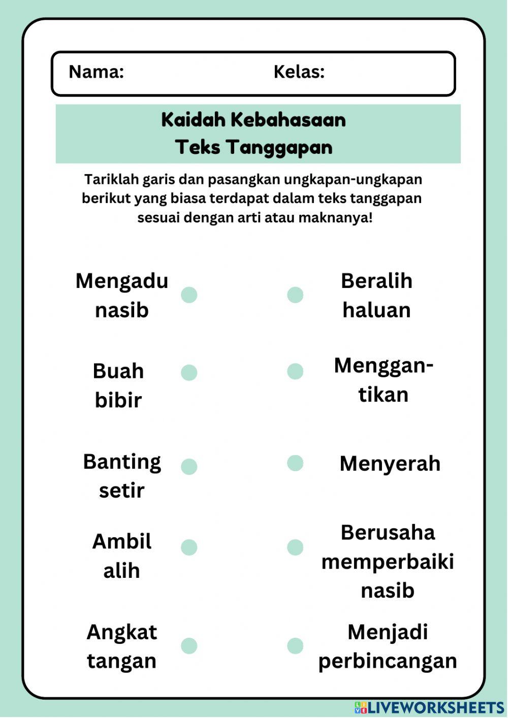 LKPD Bahasa Indonesia Teks Tanggapan