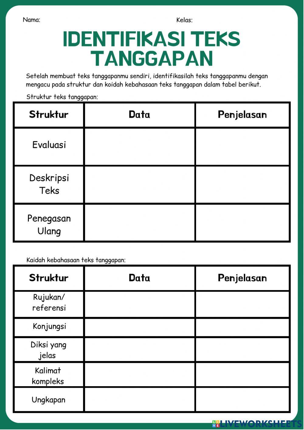 LKPD Bahasa Indonesia Teks Tanggapan