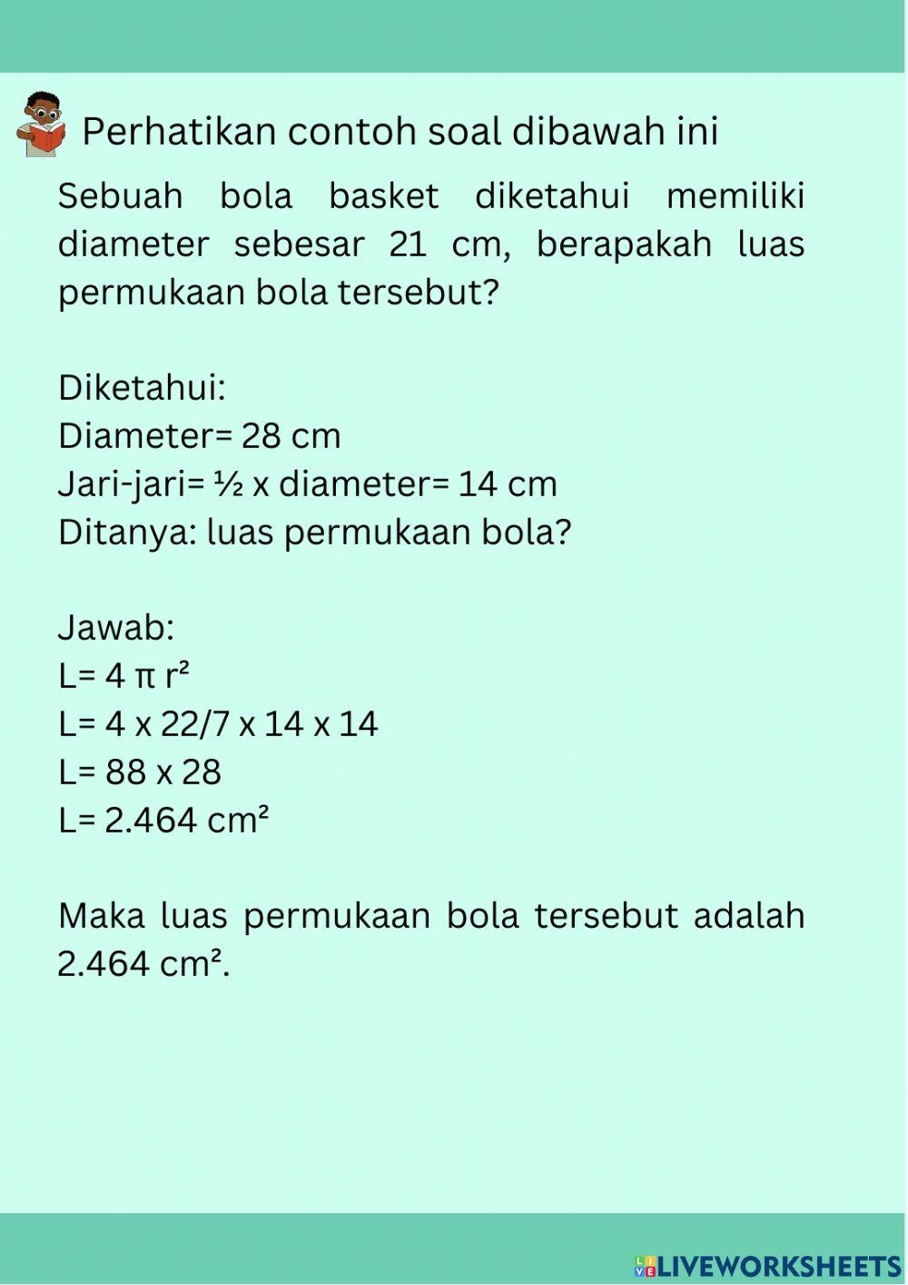 Medi Interaktif Luas Permukaan Bola
