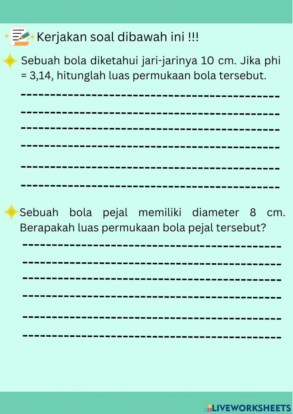 Medi Interaktif Luas Permukaan Bola