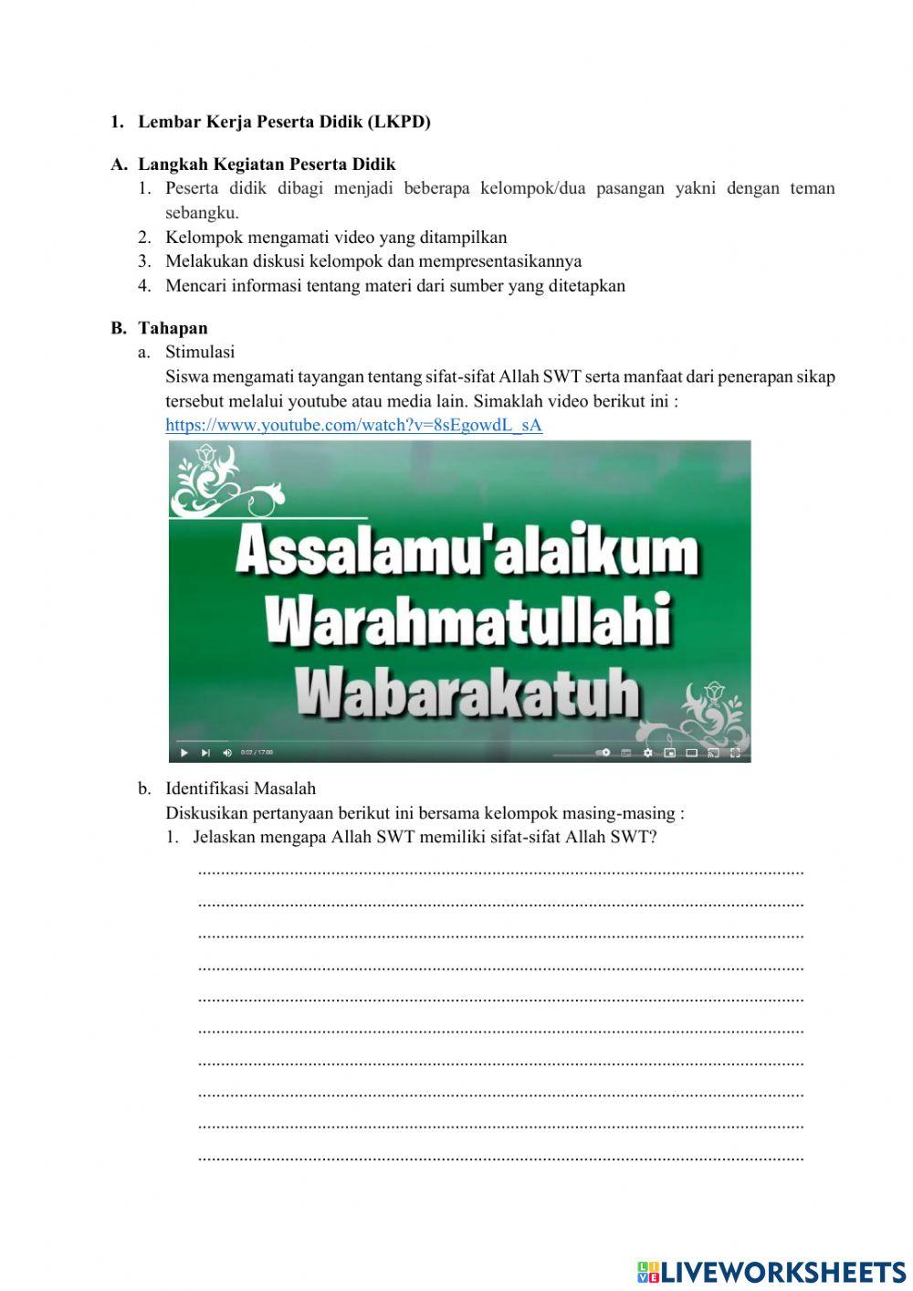 Materi 1. Sifat-Sifat Allah