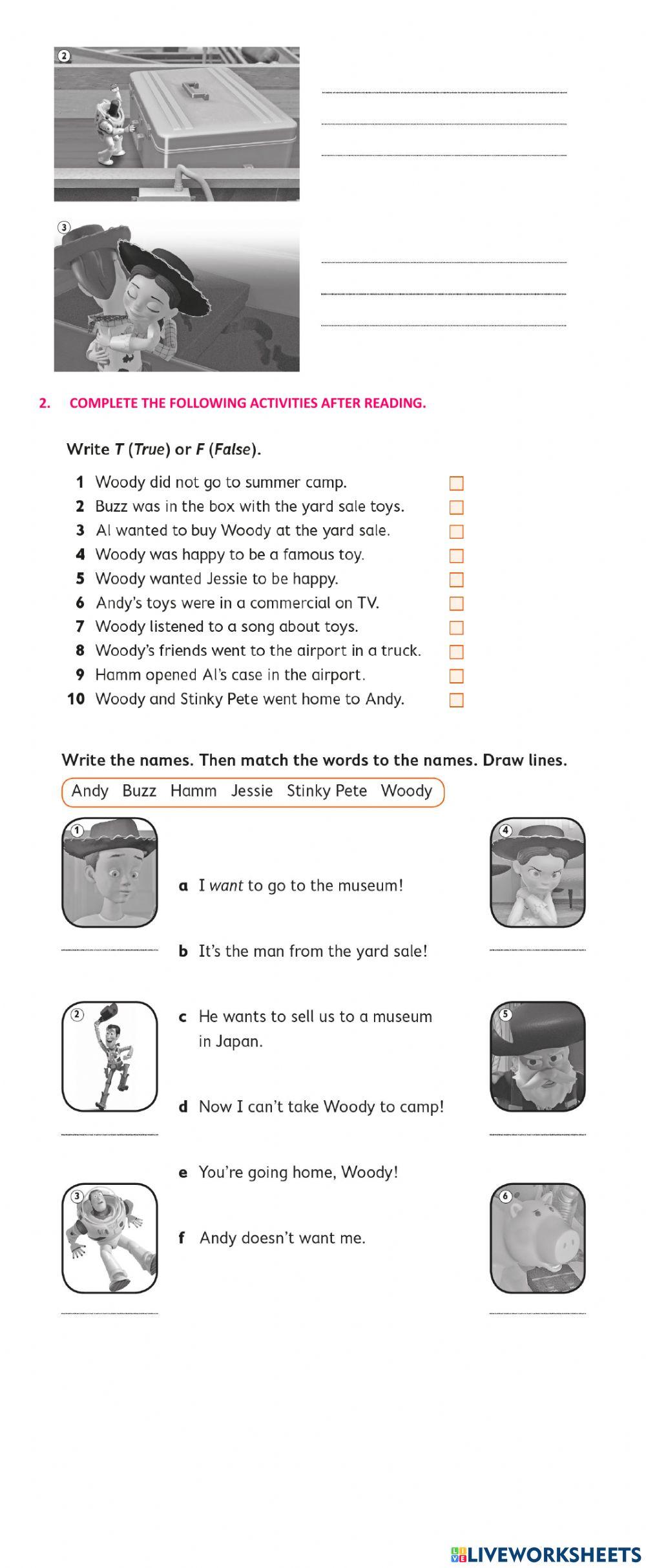 Toy story 2 - while and after act.