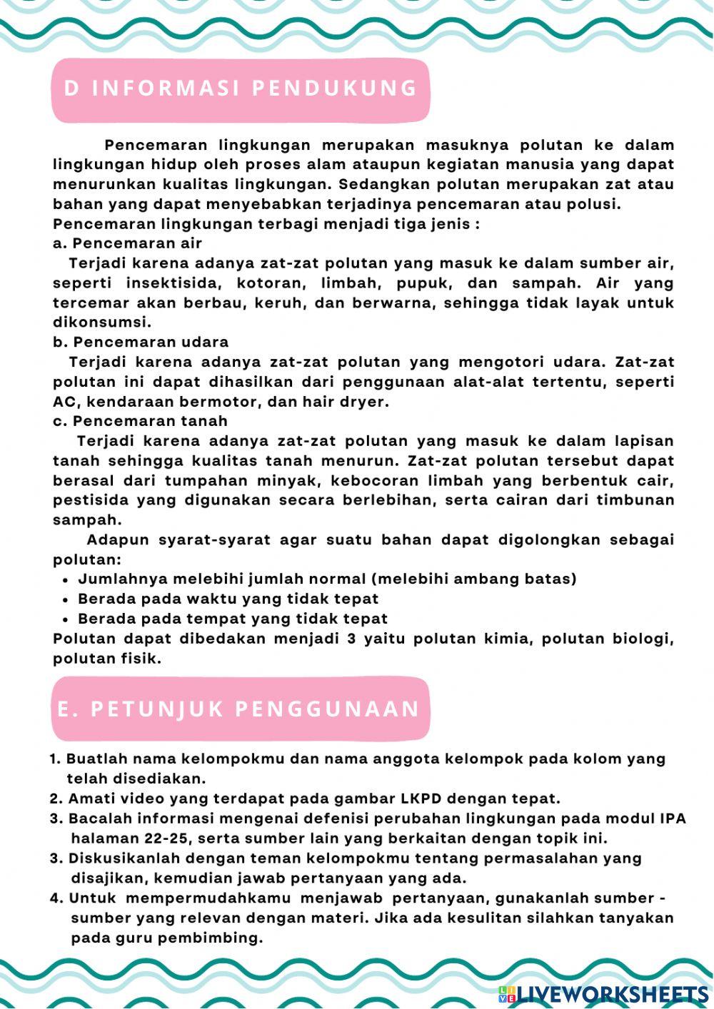 Refleksi Pertemuan 3 (Perubahan Lingkungan)