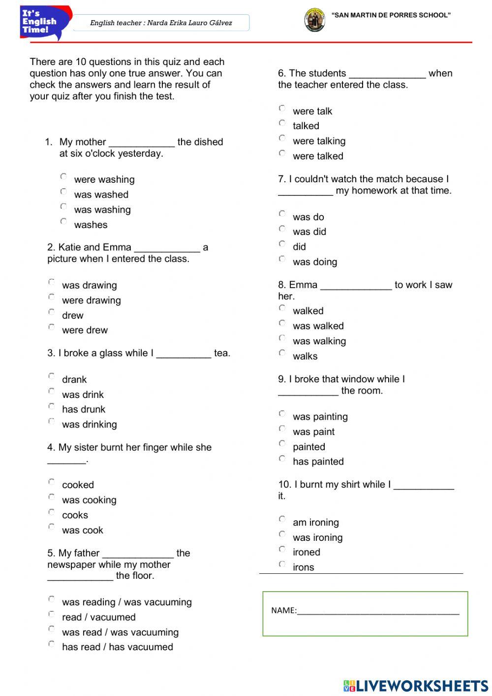 Pas progressive Quiz