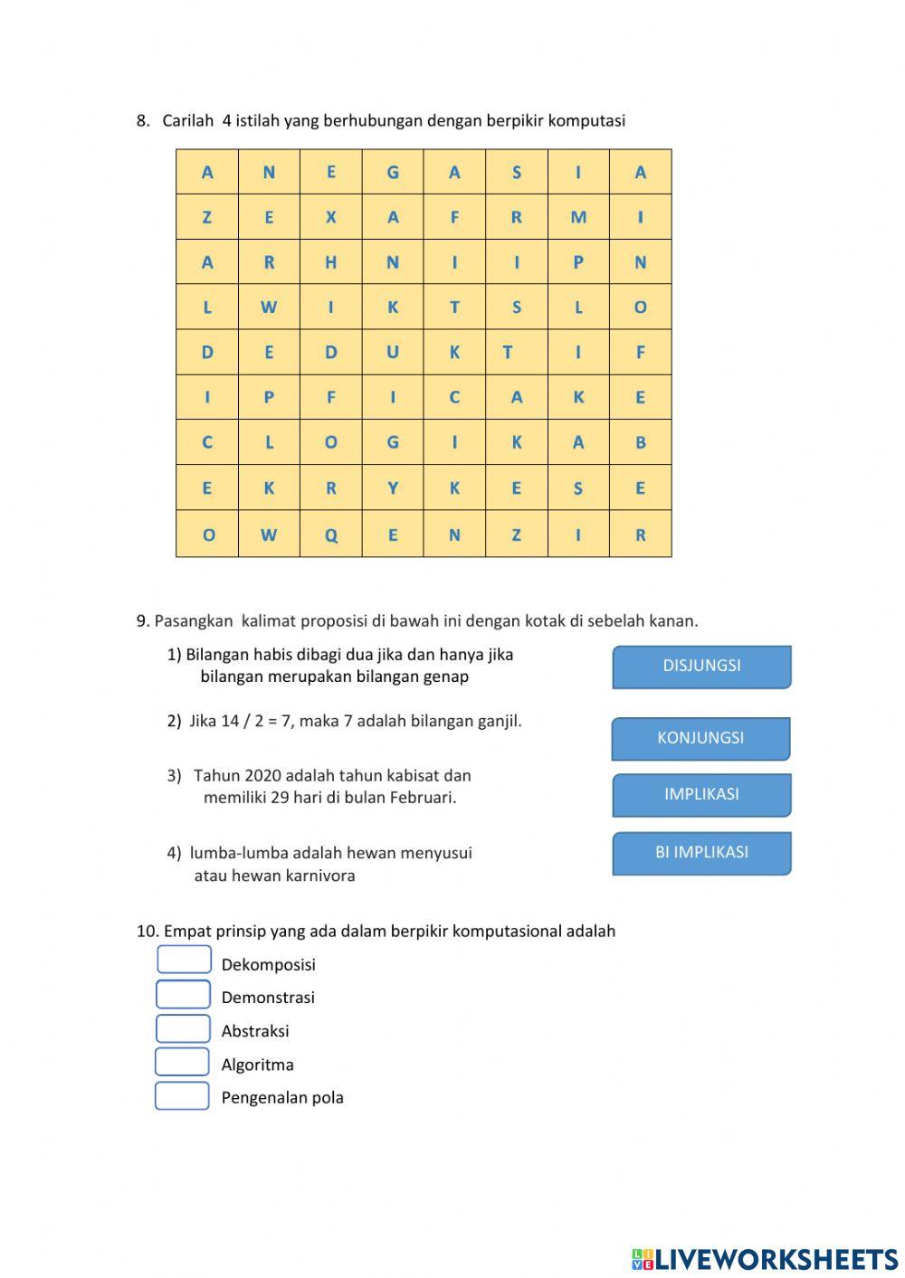 Formatif berpikir komputasi