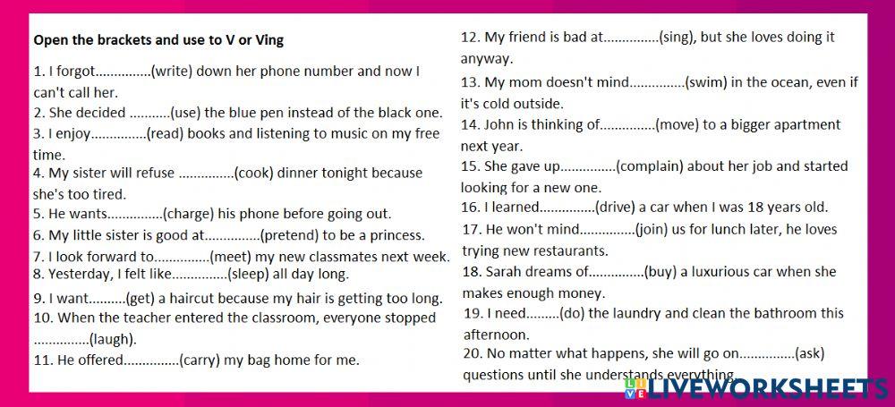 Gerund or infinitive