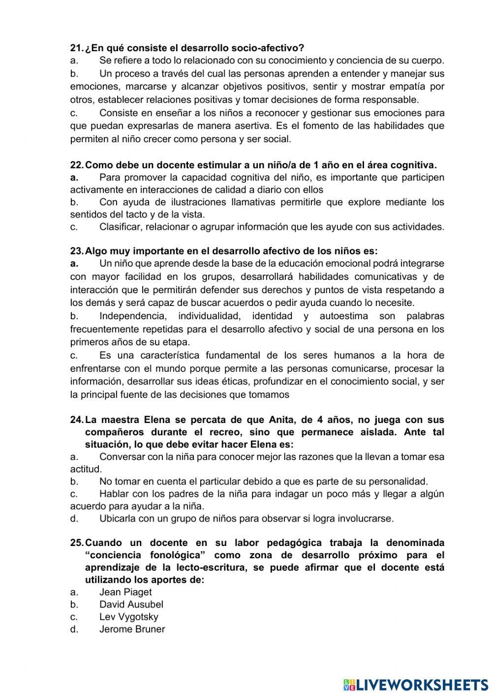 Examen complexivo educación inicial