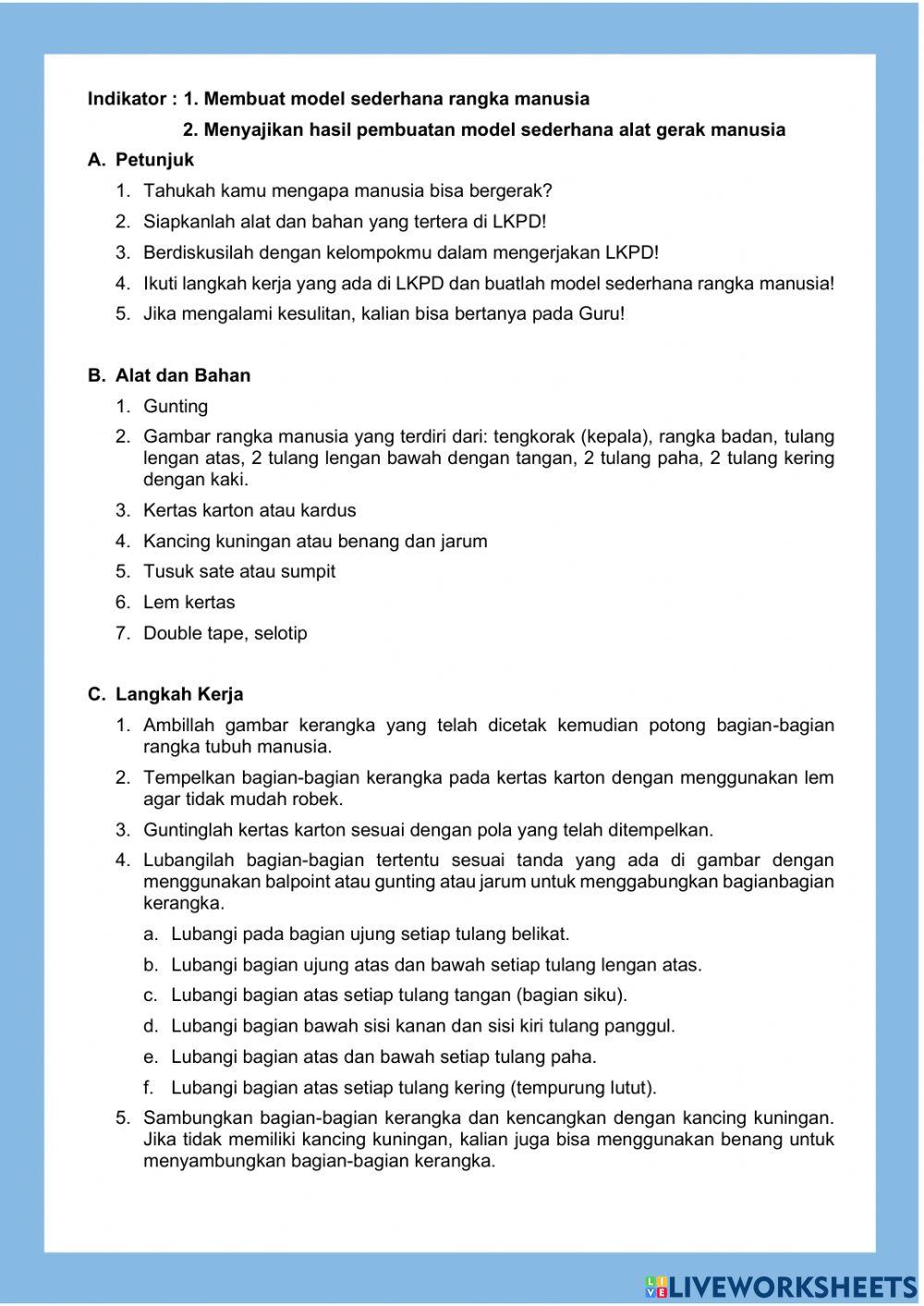 LKPD kelas 5 Tema 1 Subtema 2 Pembelajaran 2