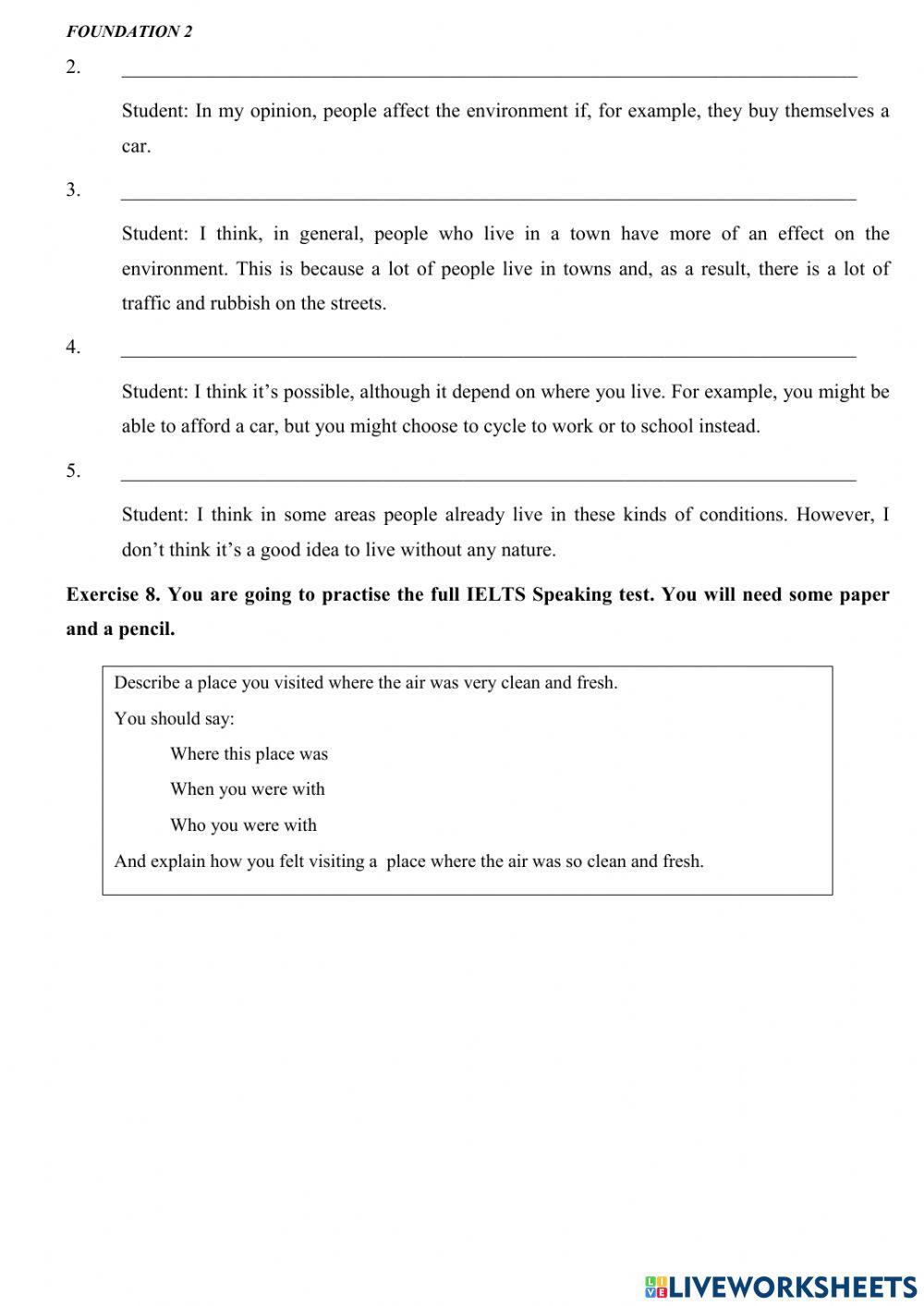 Mindset for ielts - level 1 - unit 8 - speaking