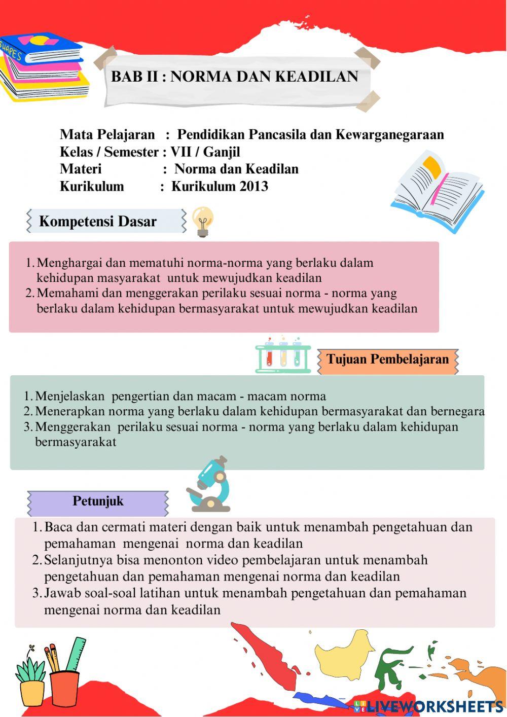 LKPD Kelas 7 Bab II : Norma dan Keadilan