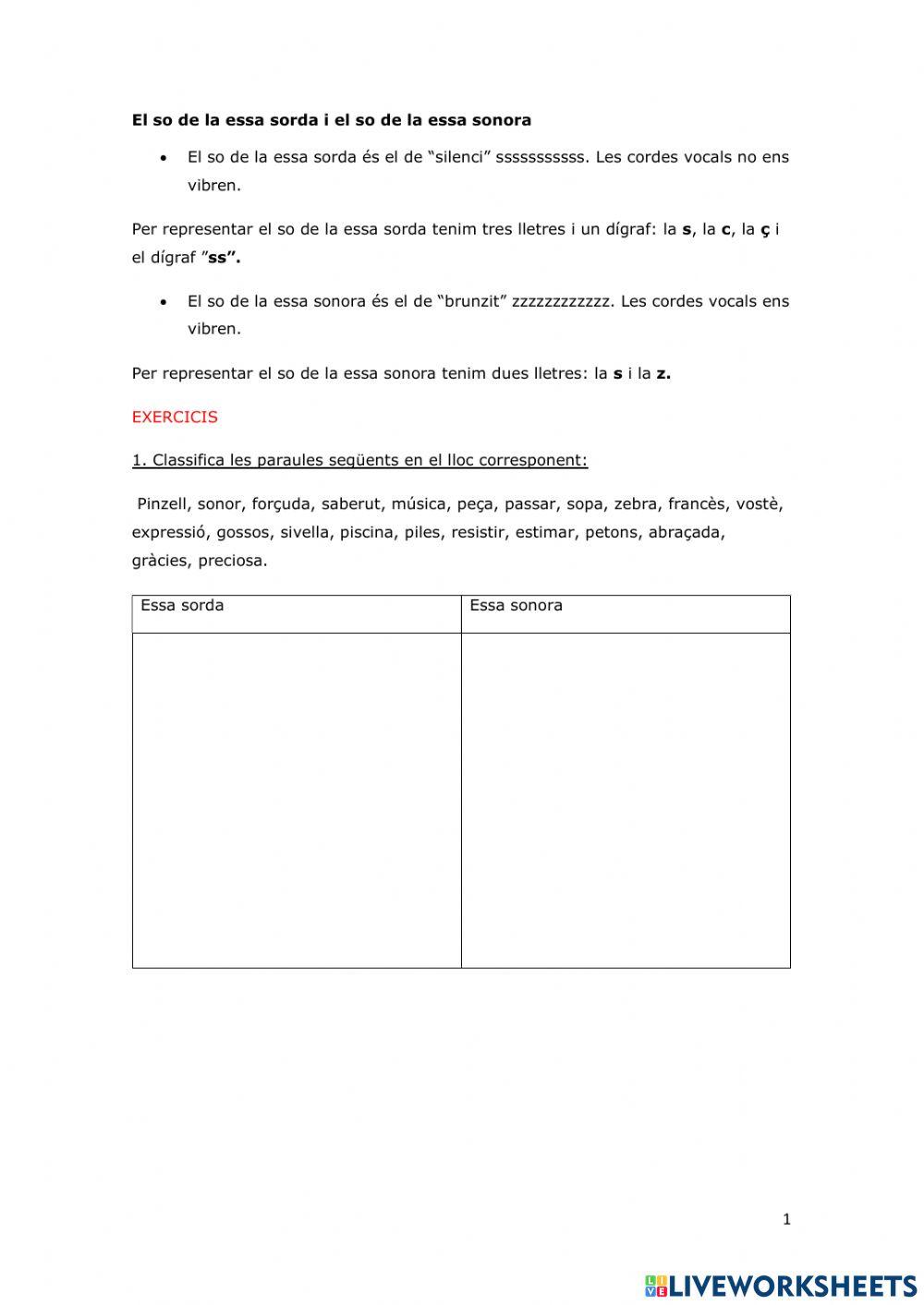 Essa sorda essa sonora