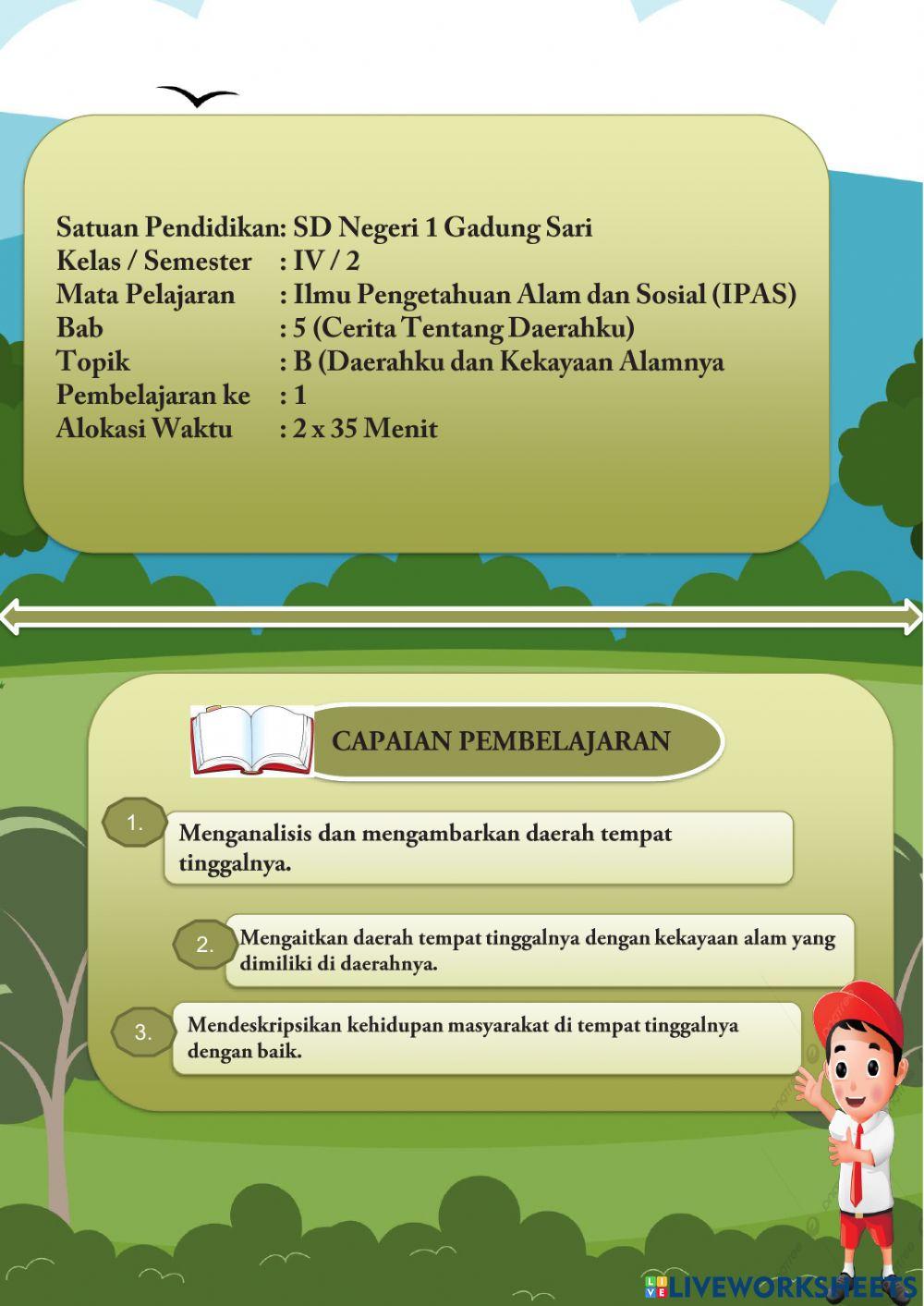 E-LKPD Materi Daerahku dan Kekayaan Alamnya