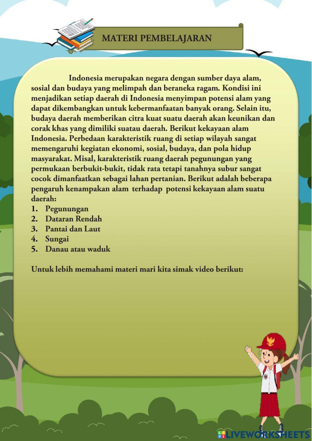 E-LKPD Materi Daerahku dan Kekayaan Alamnya