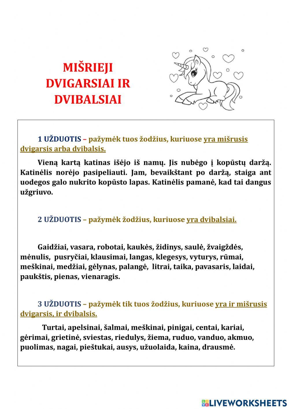 Mišrieji dvigarsiai ir dvibalsiai