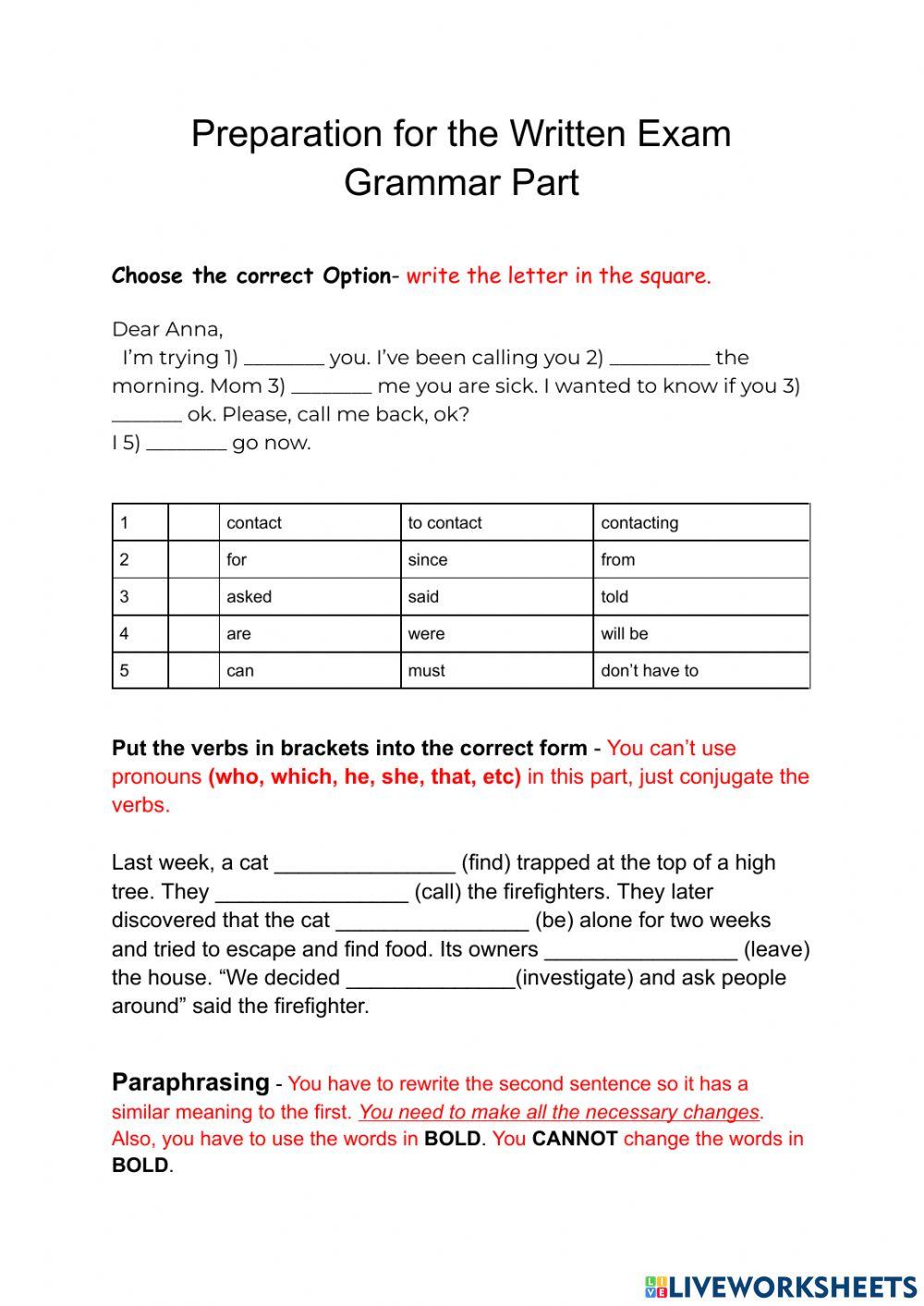Senior 4 final exam review