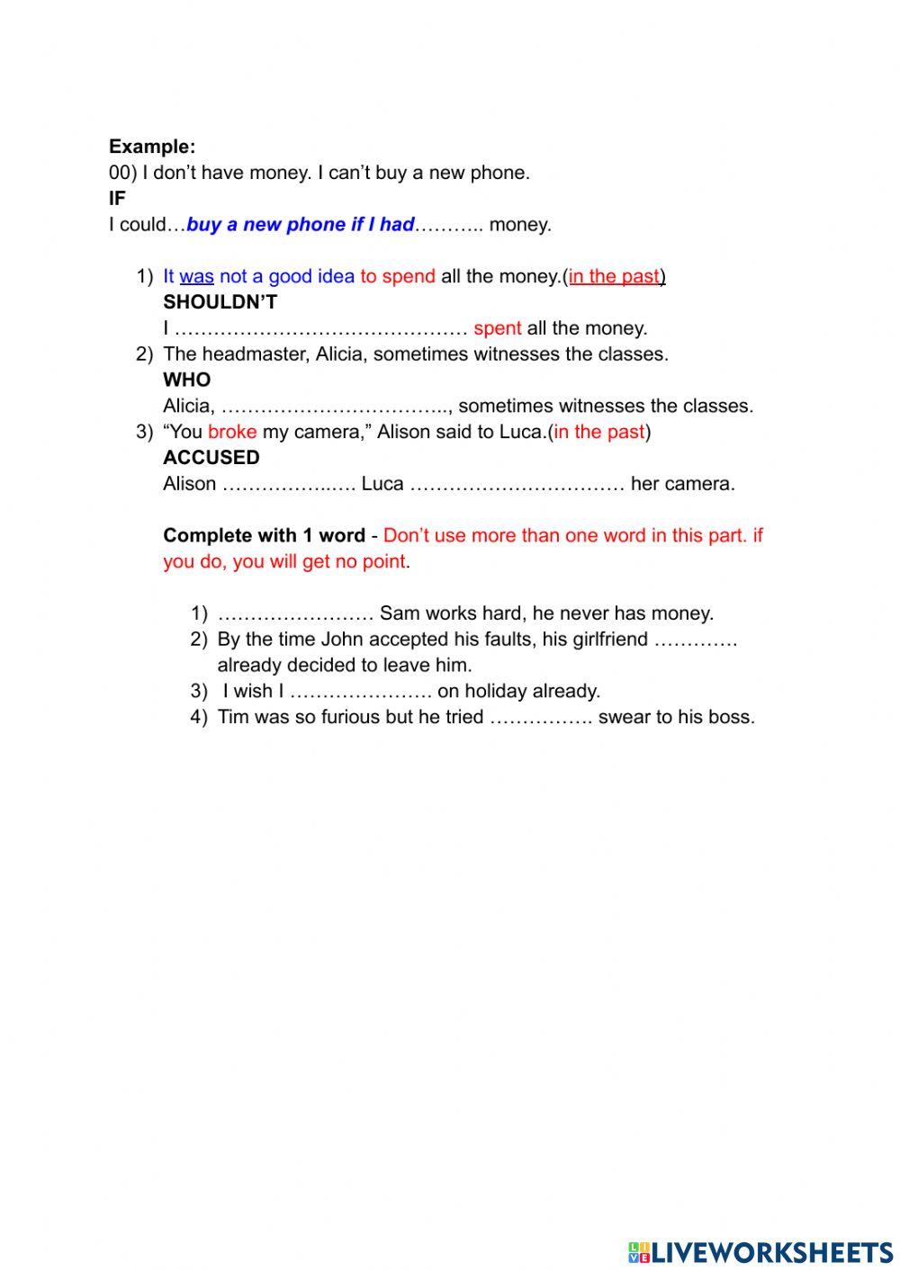 Senior 4 final exam review