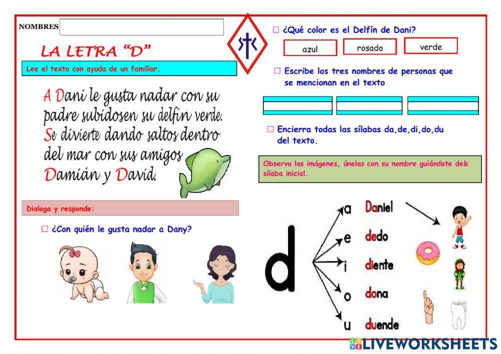 CONOCIENDO LA SILABA --D-