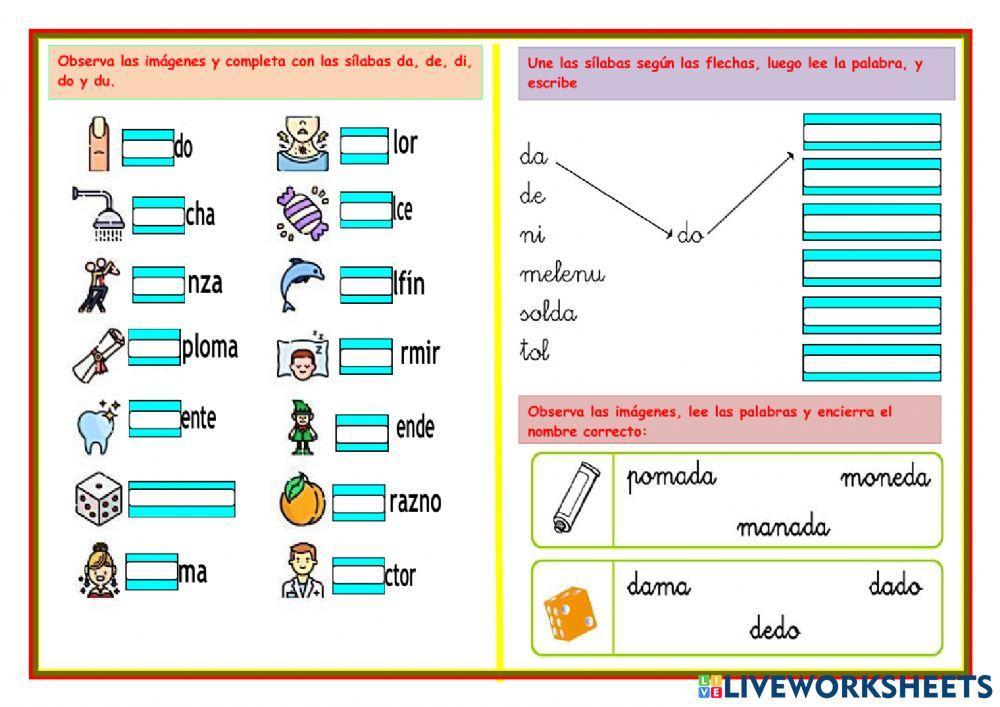 CONOCIENDO LA SILABA --D-