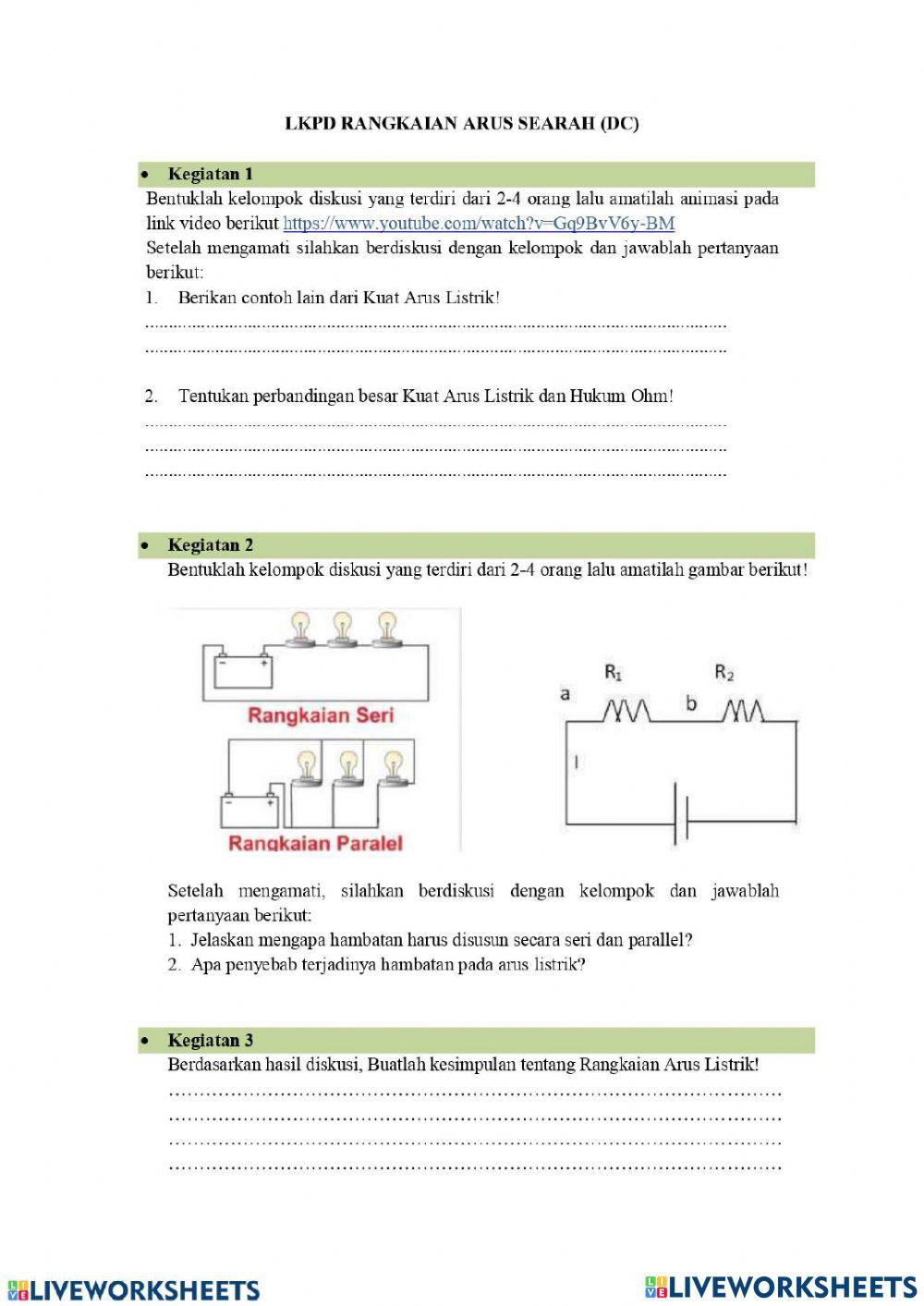 LKPD Rangkaian Arus Searah