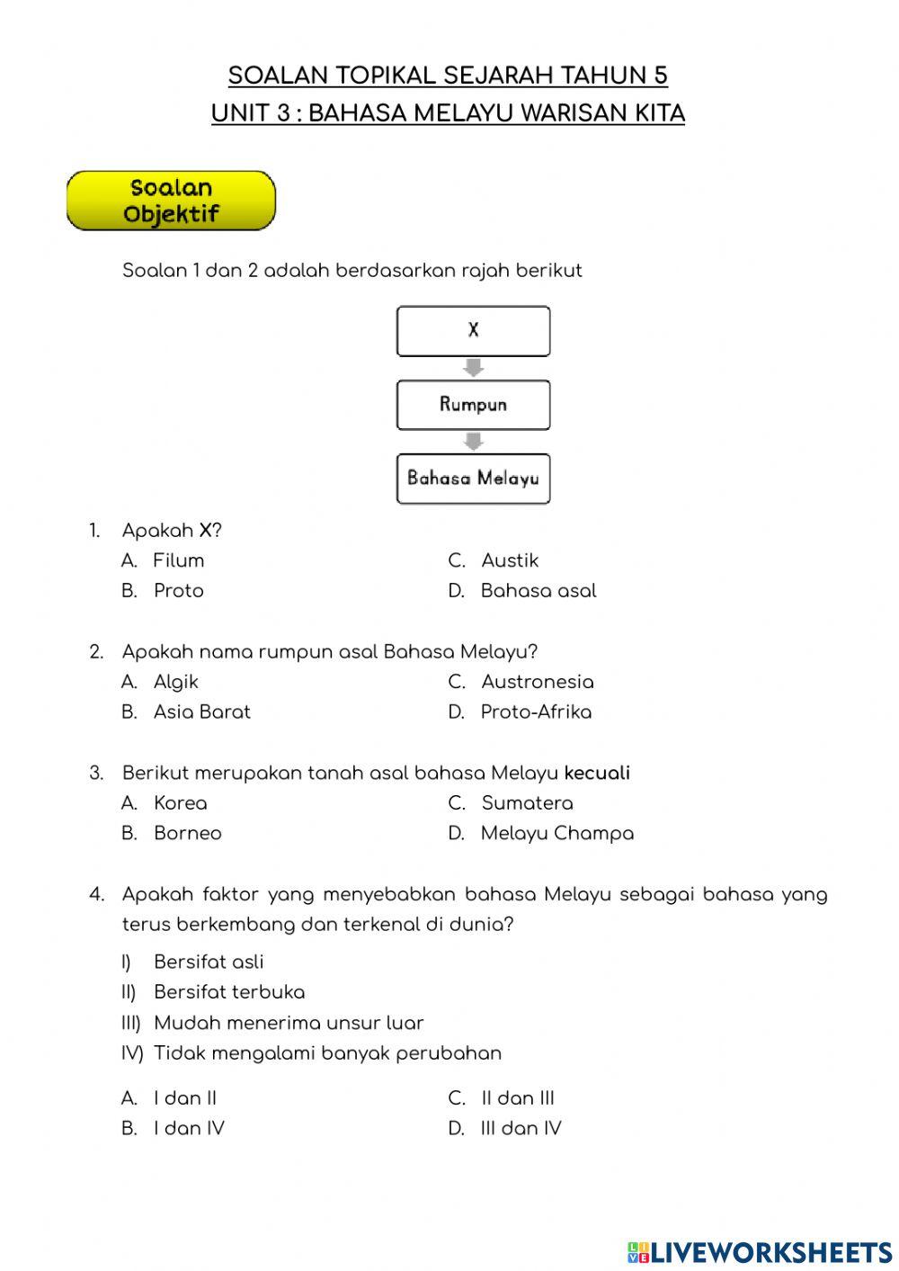 Unit 3 : Bahasa Melayu Warisan Kita