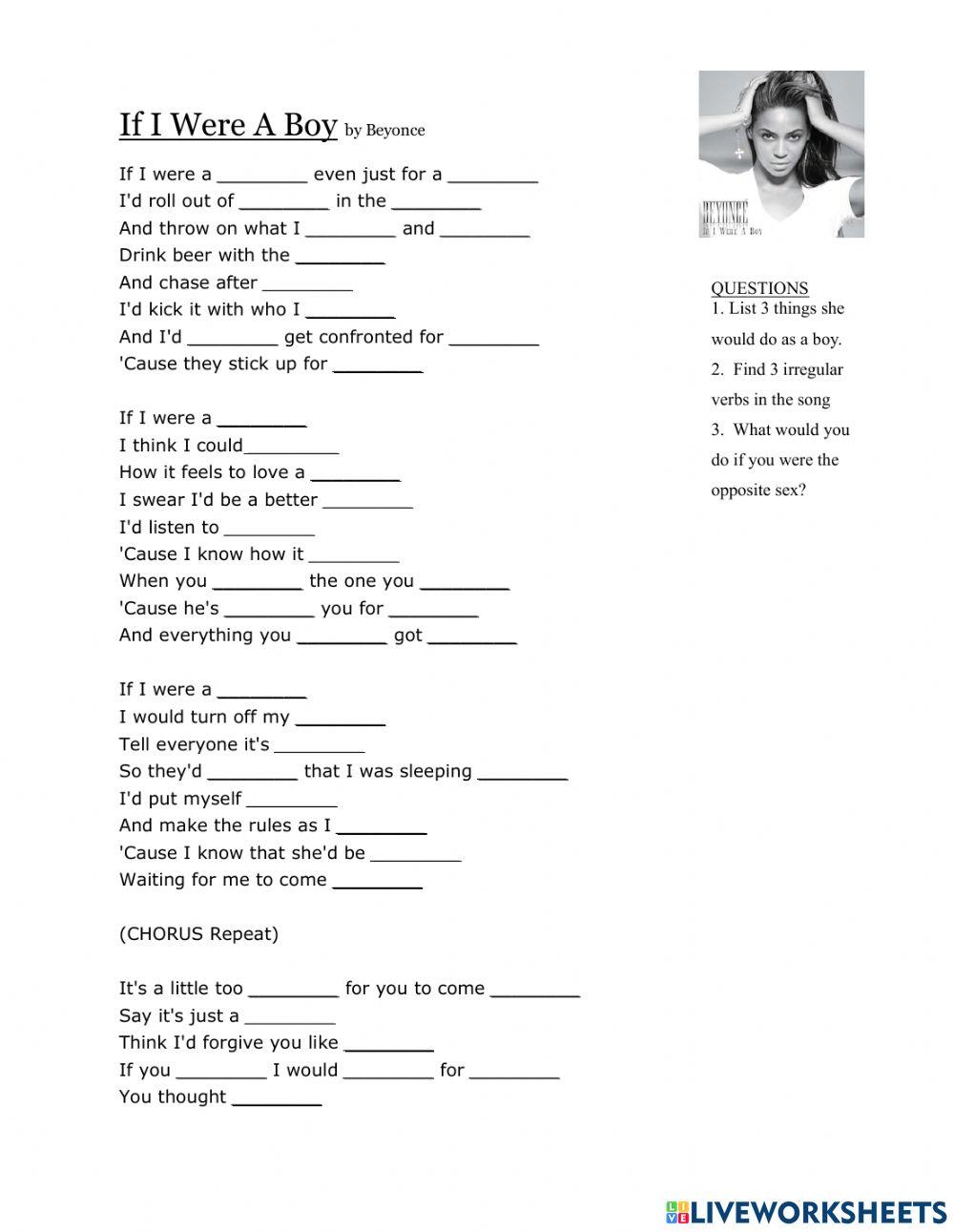 If I were a boy, song, Conditionals