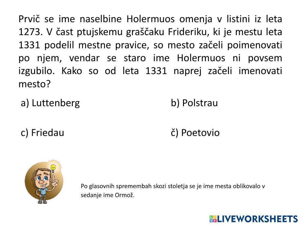 Kako dobro poznam svoje mesto? Kako dobro poznam svoje mesto?