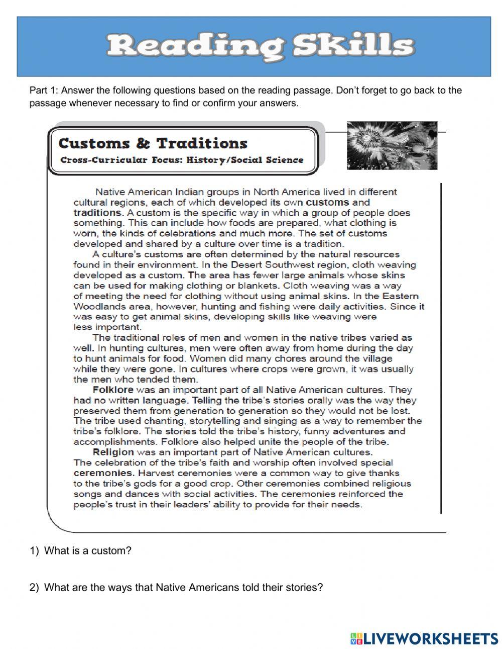 Reading Test 1 - Level 10