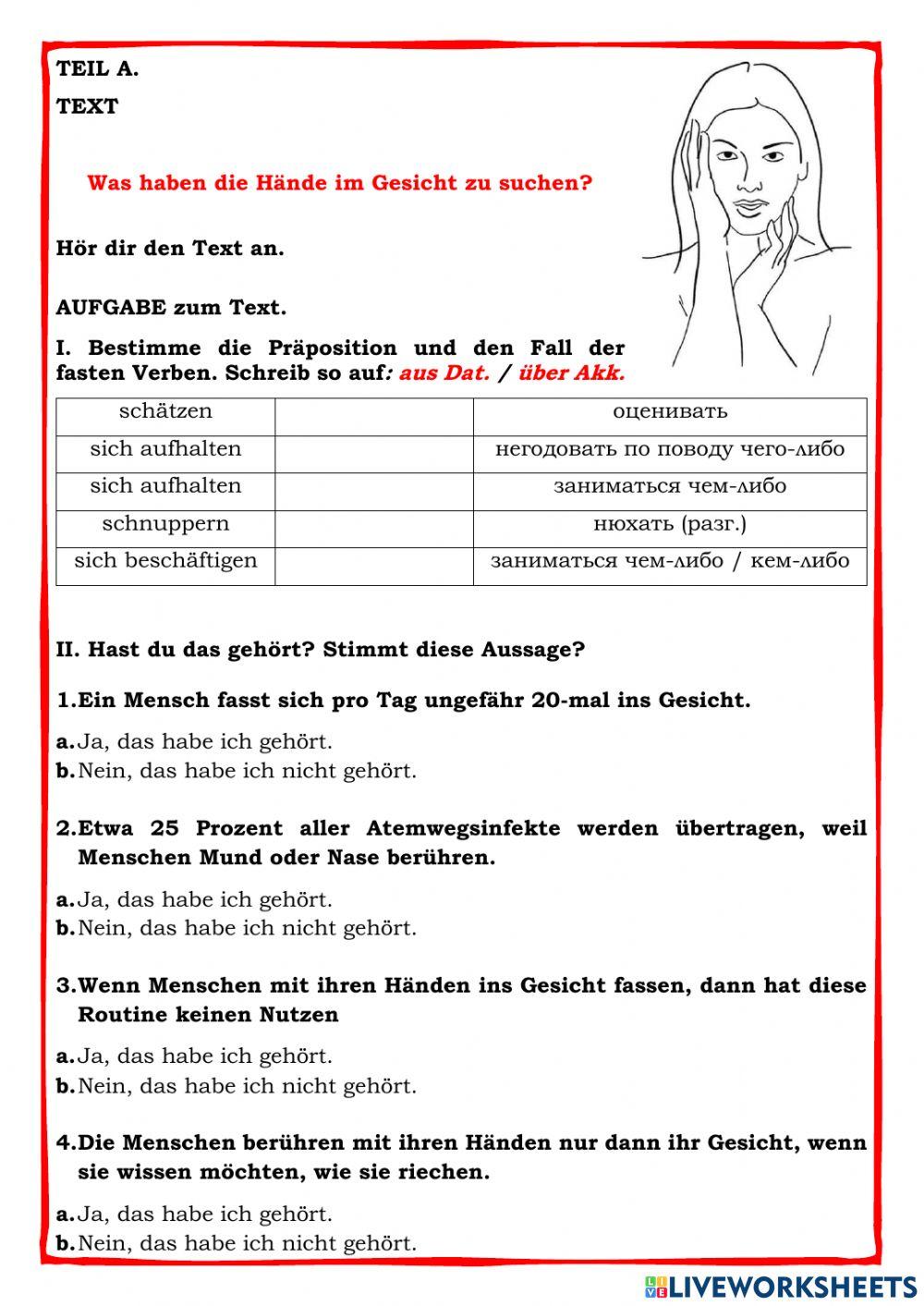 Was haben die Hände im Gesicht zu suchen?